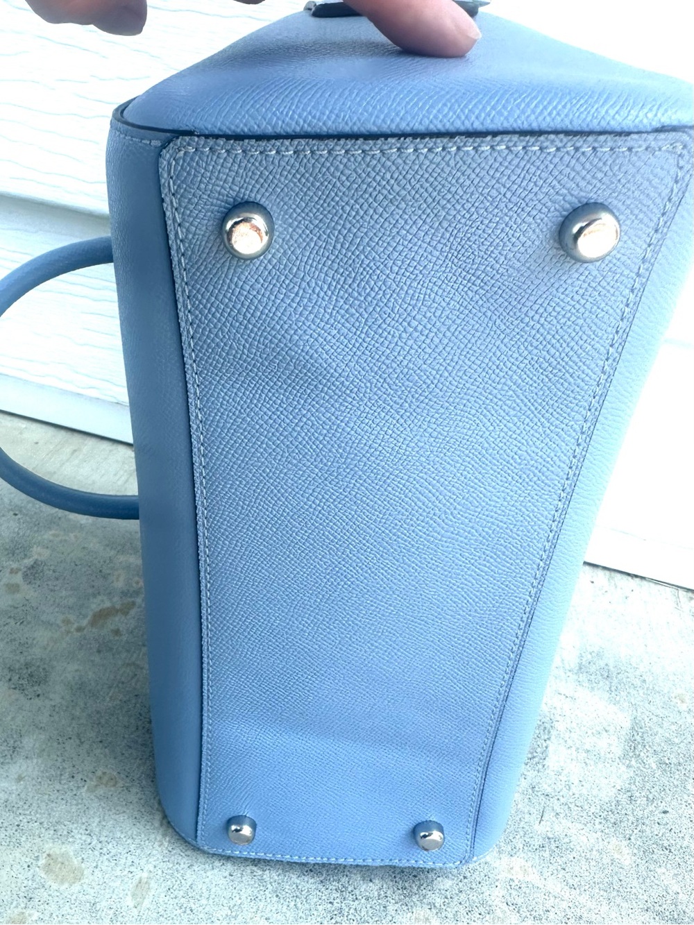 COACH Rowan Gray Twilight Blue Leather Crossbody Purse Bag Silver Hardware 79946 - Picture 11 of 17